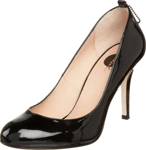 Black Patent Leather High Heel Shoe PNG image
