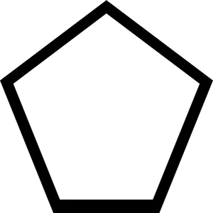 Black Pentagon Outline PNG image