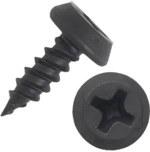 Black Phillips Head Screw PNG image