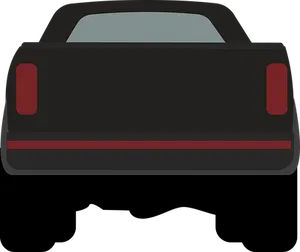 Black Pickup Truck Rear View PNG image