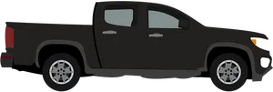 Black Pickup Truck Side View PNG image