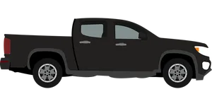 Black Pickup Truck Side View