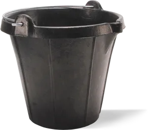 Black Plastic Bucket Isolated PNG image