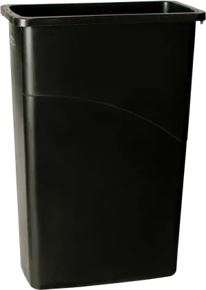 Black Plastic Trash Can Single PNG image