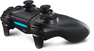 Black Play Station Controllerwith Blue Lightbar PNG image