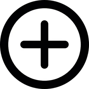 Black Plus Sign Circle Icon PNG image