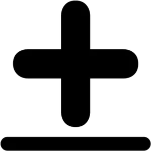 Black Plus Sign Graphic PNG