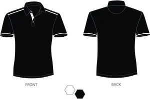 Black Polo Shirt Template Front Back PNG image