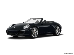 Black Porsche Convertible Side View PNG image