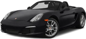 Black Porsche Convertible Sports Car PNG image