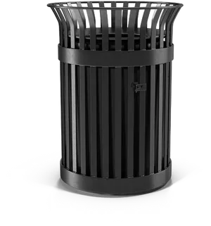 Black Public Trash Bin