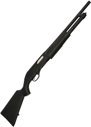 Black Pump Action Shotgun PNG image