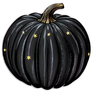 Black Pumpkin Under Stars PNG 06282024 PNG