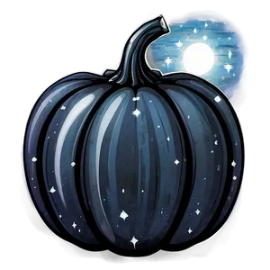 Black Pumpkin Under Stars PNG Kam PNG