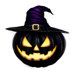 Black Pumpkin With Witch PNG Jwc PNG