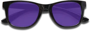 Black Purple Sunglasses PNG image