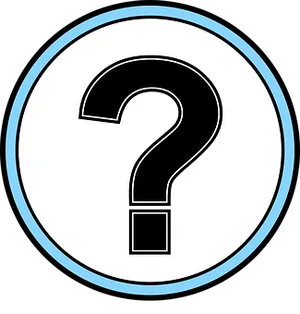 Black Question Mark Blue Outline PNG image