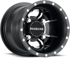 Black Raceline A T V Wheel PNG