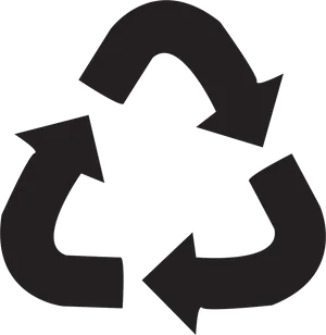 Black Recycling Symbolon Blue Background PNG image