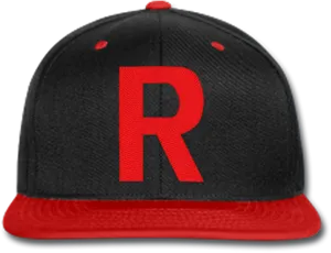 Black Red Capwith Letter R PNG