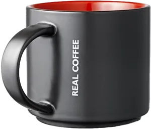 Black Red Coffee Mugwith Text PNG image