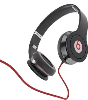 Black Red Headphones PNG image