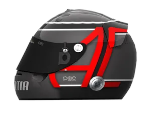 Black Red Motorcycle Helmet Side View PNG image