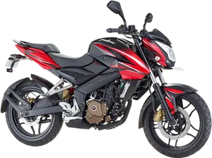 Black Red Pulsar Motorcycle PNG image