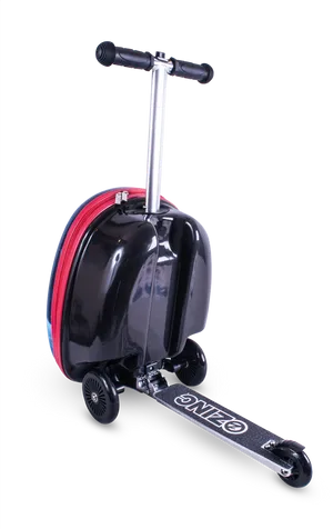 Black Red Suitcase Scooter PNG image