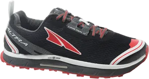 Black Red Trail Running Shoe PNG image