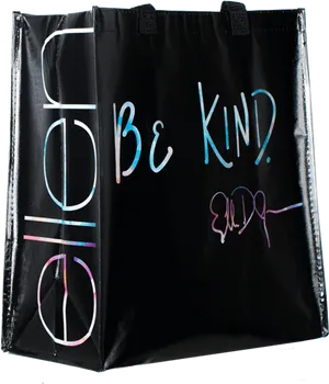 Black Reusable Tote Bag Be Kind Design