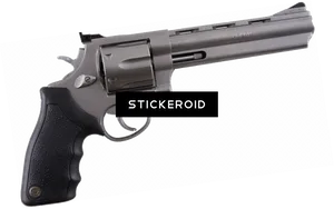 Black Revolver Isolatedon Teal Background