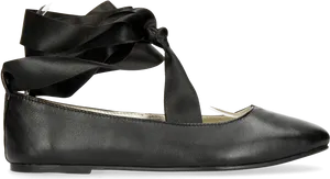 Black Ribbon Ballet Flat Shoe PNG image