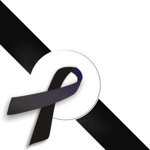 Black Ribbon Mourning Symbol PNG image