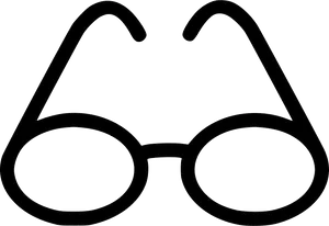 Black Rimmed Glasses Icon