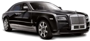 Black Rolls Royce Ghost Side View PNG image