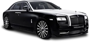 Black Rolls Royce Luxury Sedan PNG image