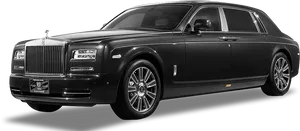 Black Rolls Royce Phantom Side View PNG image