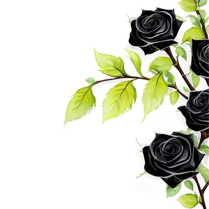 Black Roses Border Png 06212024 PNG image