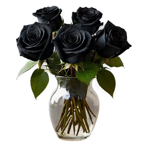 Black Roses In Vase PNG 06212024 PNG