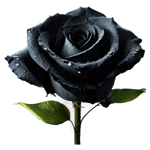 Black Roses With Dew PNG 06212024