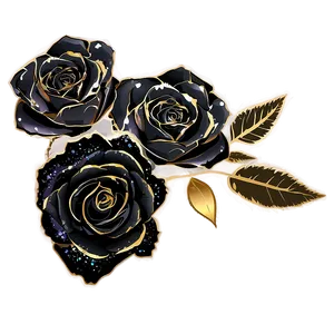 Black Roses With Glitter PNG 06212024 PNG