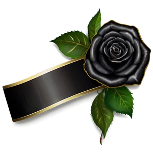 Black Roses With Ribbon PNG Gtd89 PNG
