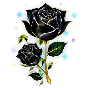 Black Roses With Sparkles PNG Cvj PNG