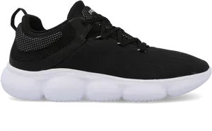 Black Running Shoewith White Sole PNG image