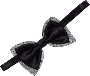 Black Satin Bow Tie PNG image