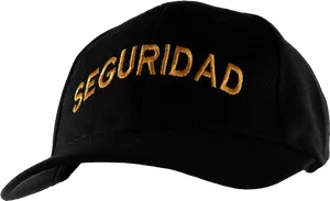 Black Security Cap Embroidered PNG