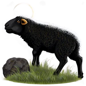 Black Sheep And Moon PNG Kdc PNG