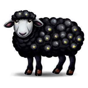 Black Sheep With Stars PNG Vgw PNG