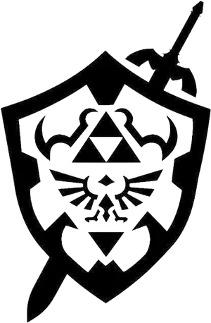 Black Shieldwith Swordand Triangular Symbols PNG